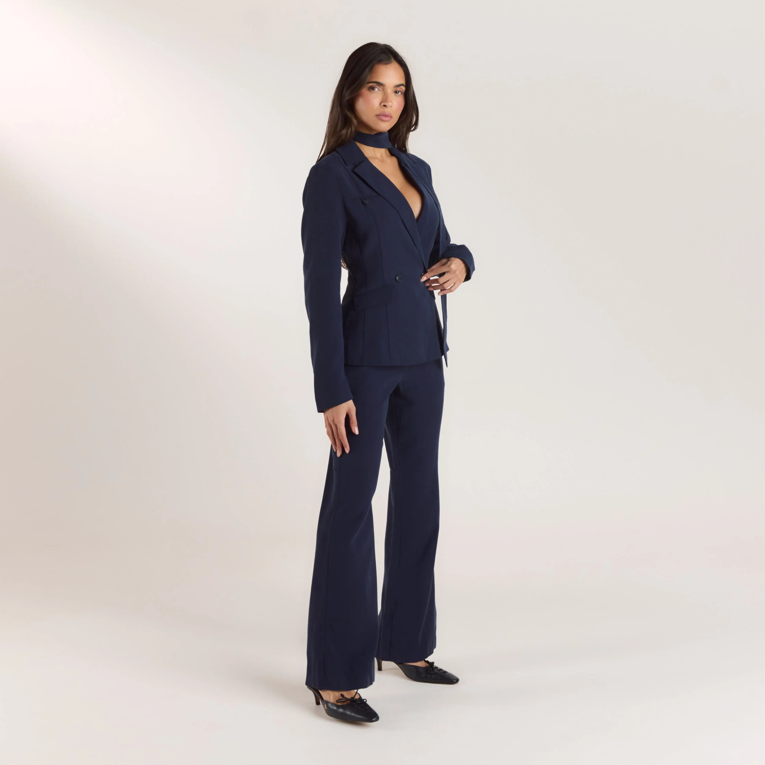 90s Straight-Leg Trousers - Navy - Image 5