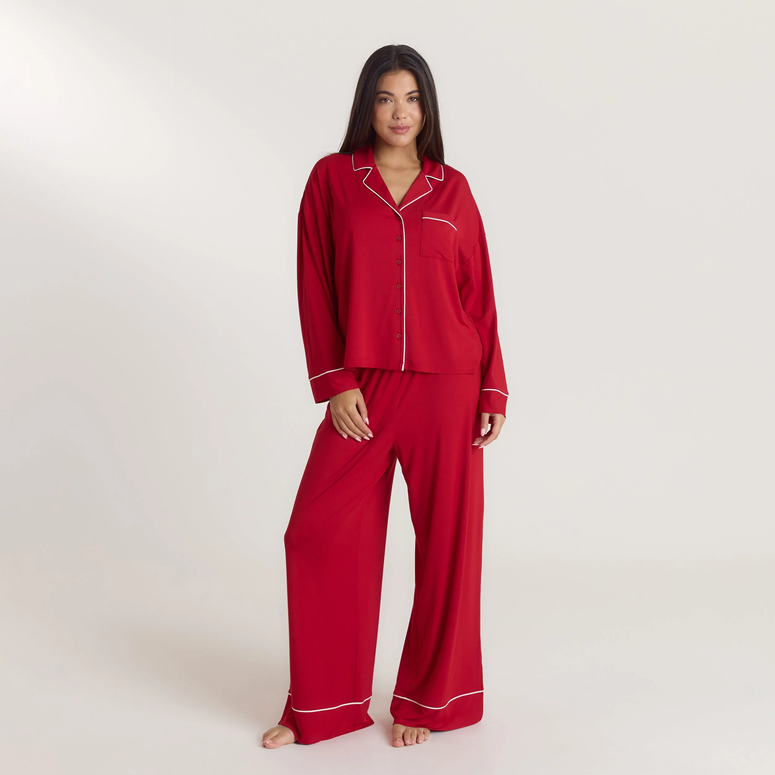 Alpine Dreams Pyjama Shirt - Red - Image 3