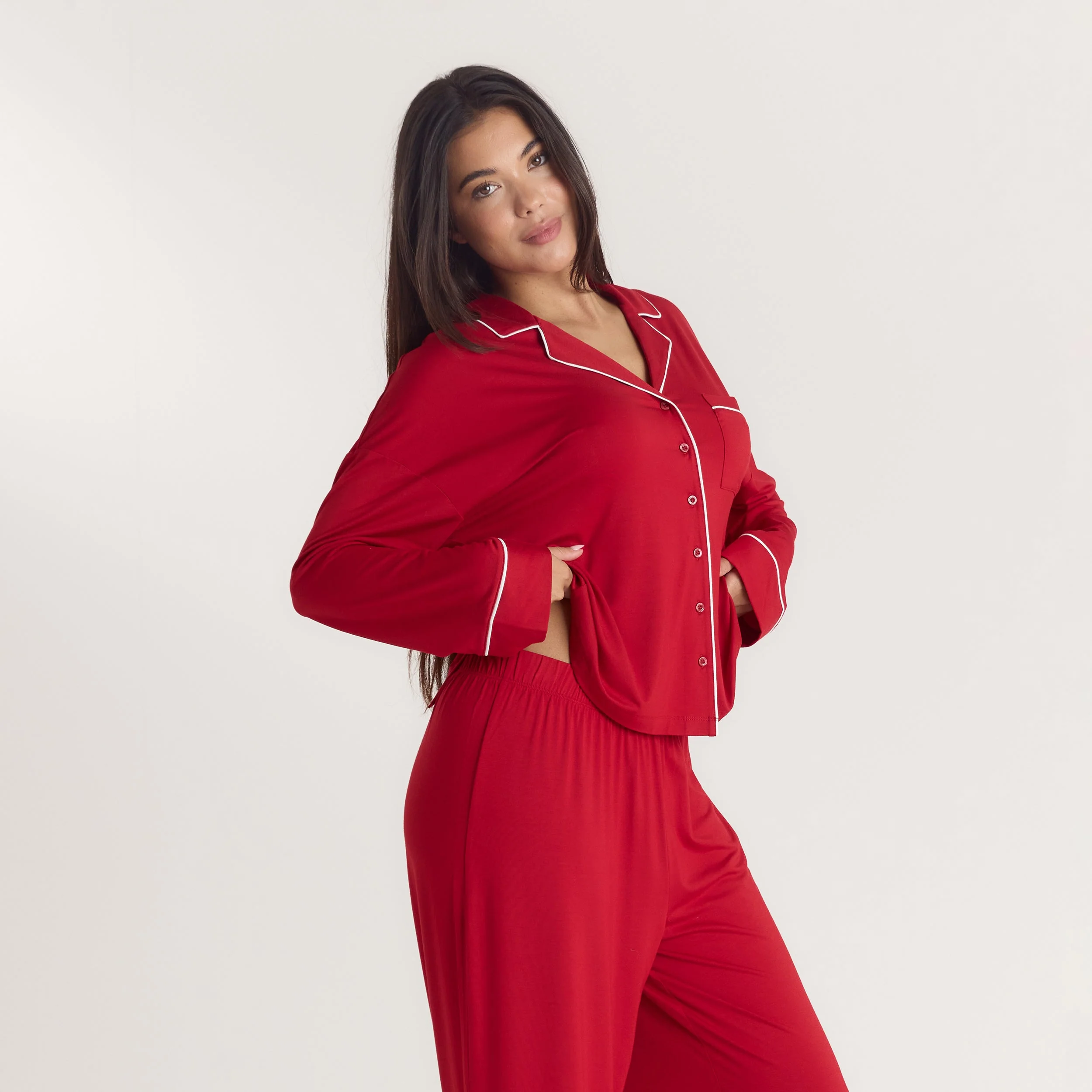 Alpine Dreams Pyjama Shirt - Red - Image 5