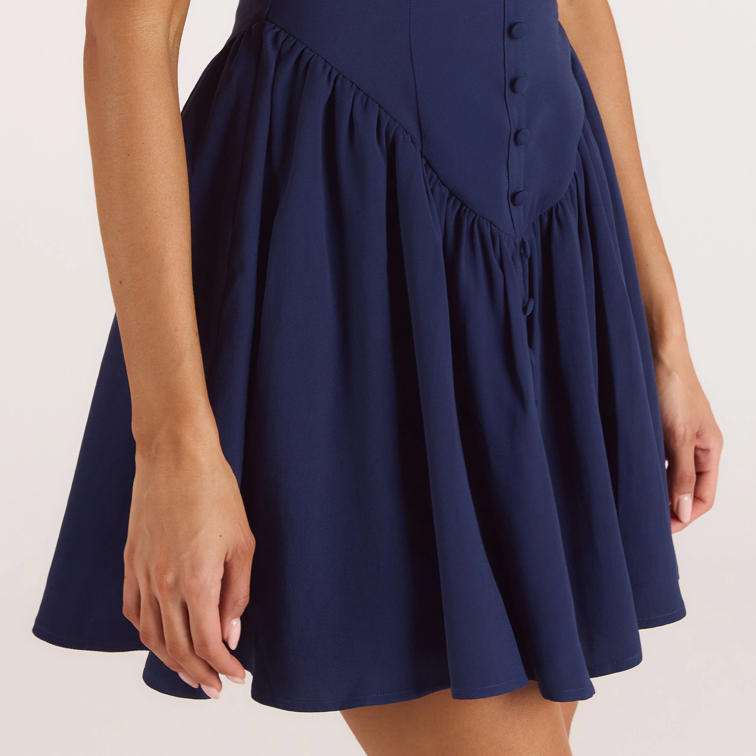 Plunge Mini Dress - Navy - Image 4