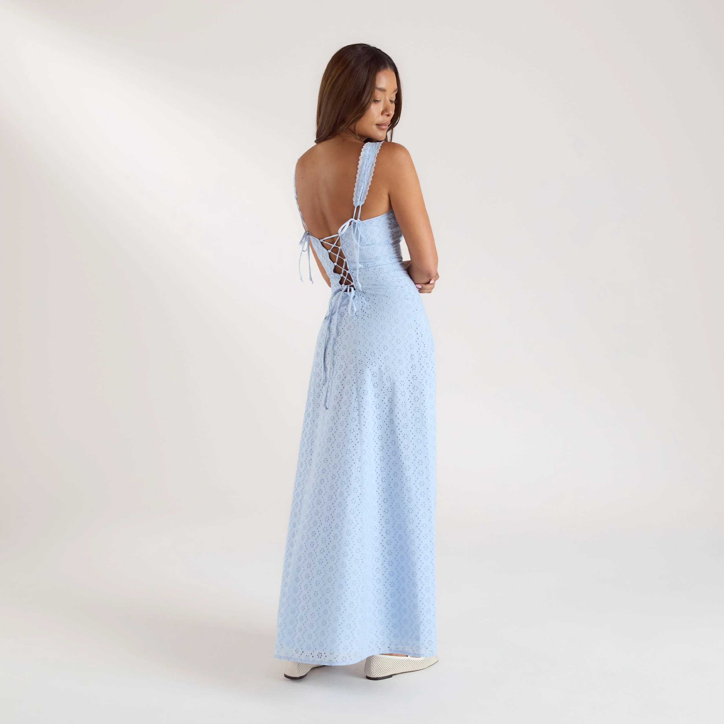 Corset Back Maxi Dress - Blue - Image 2