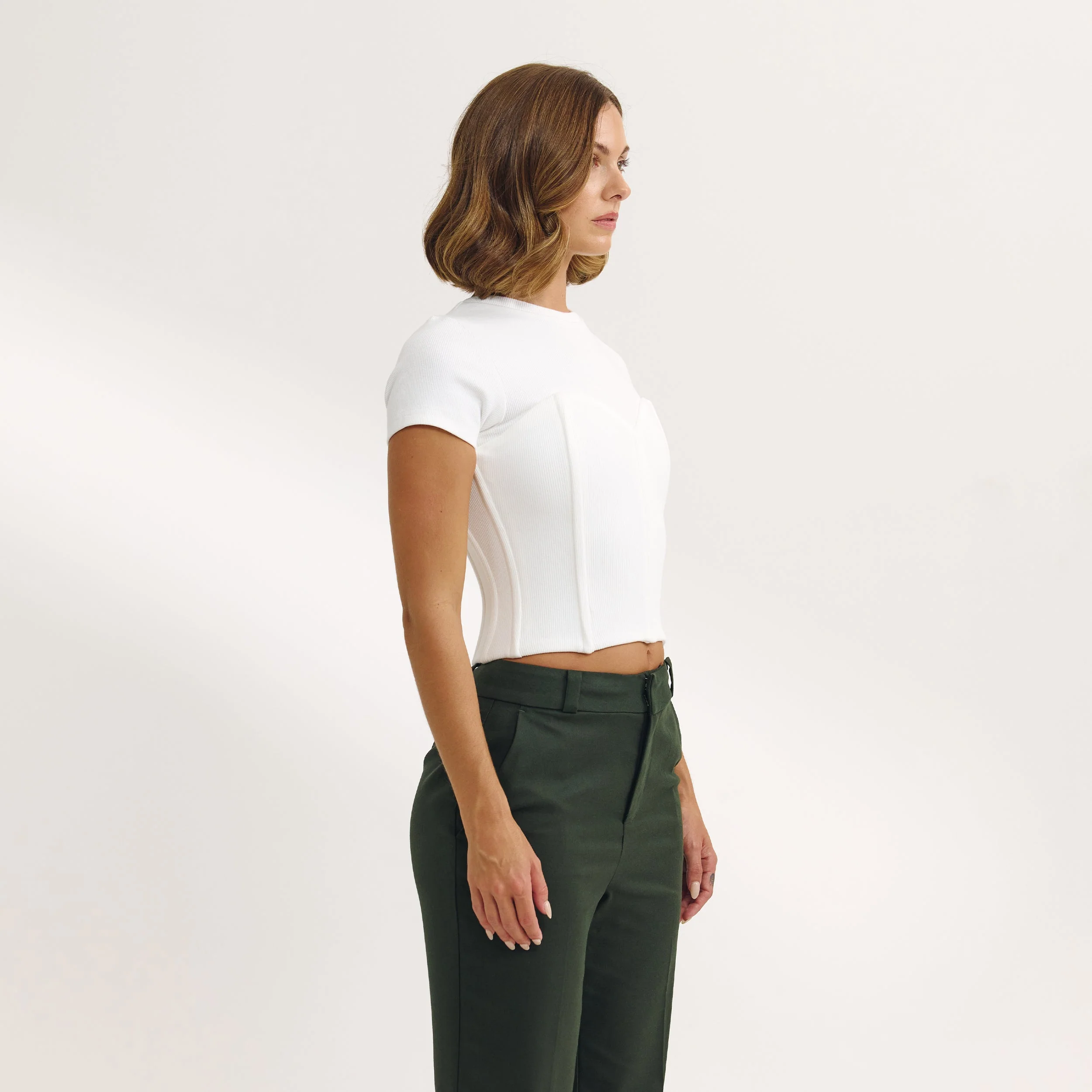 Corset T-Shirt - Off White - Image 2