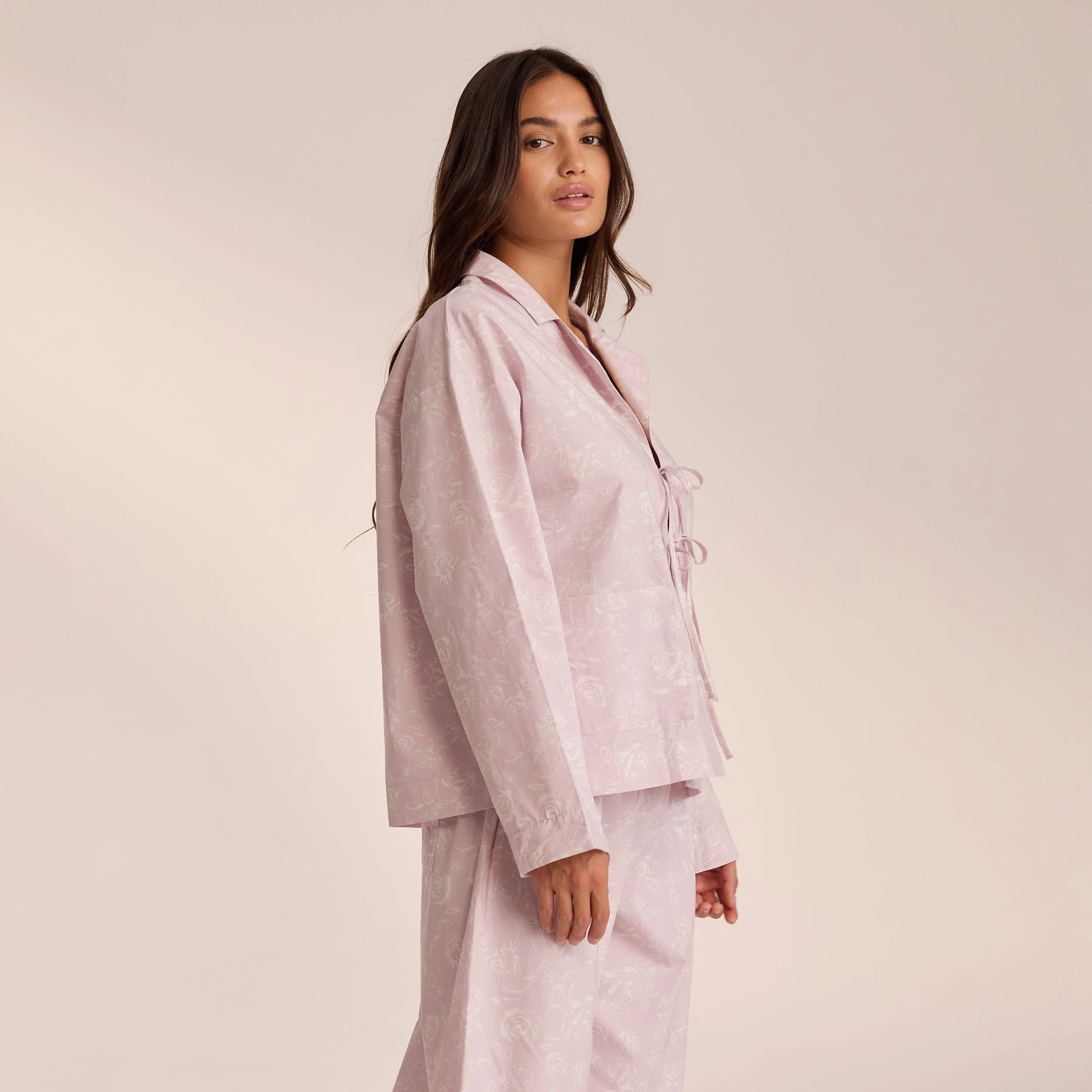 Cotton Pyjama Shirt - Lilac - Image 4