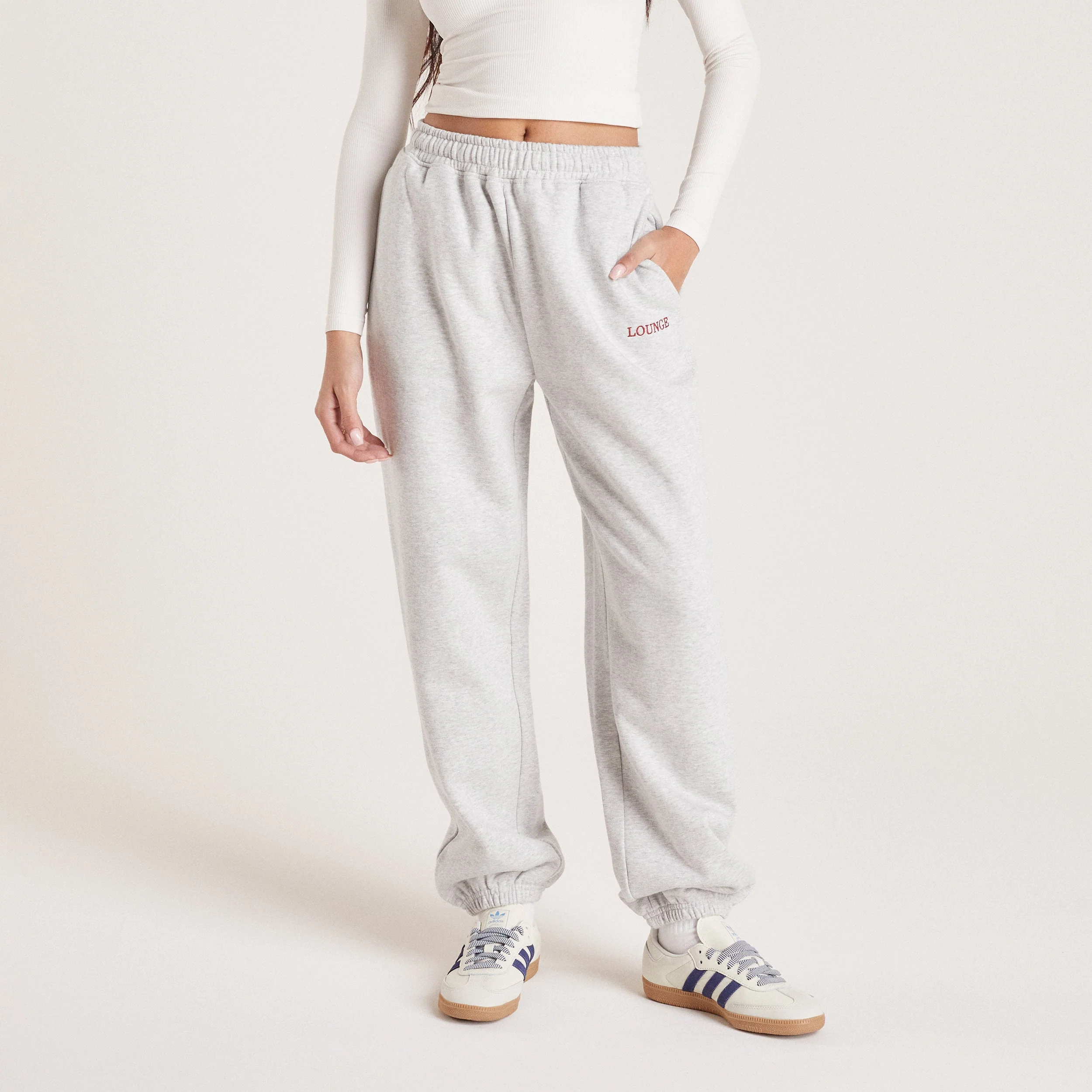 Cuffed Joggers - Grey Marl - Image 3