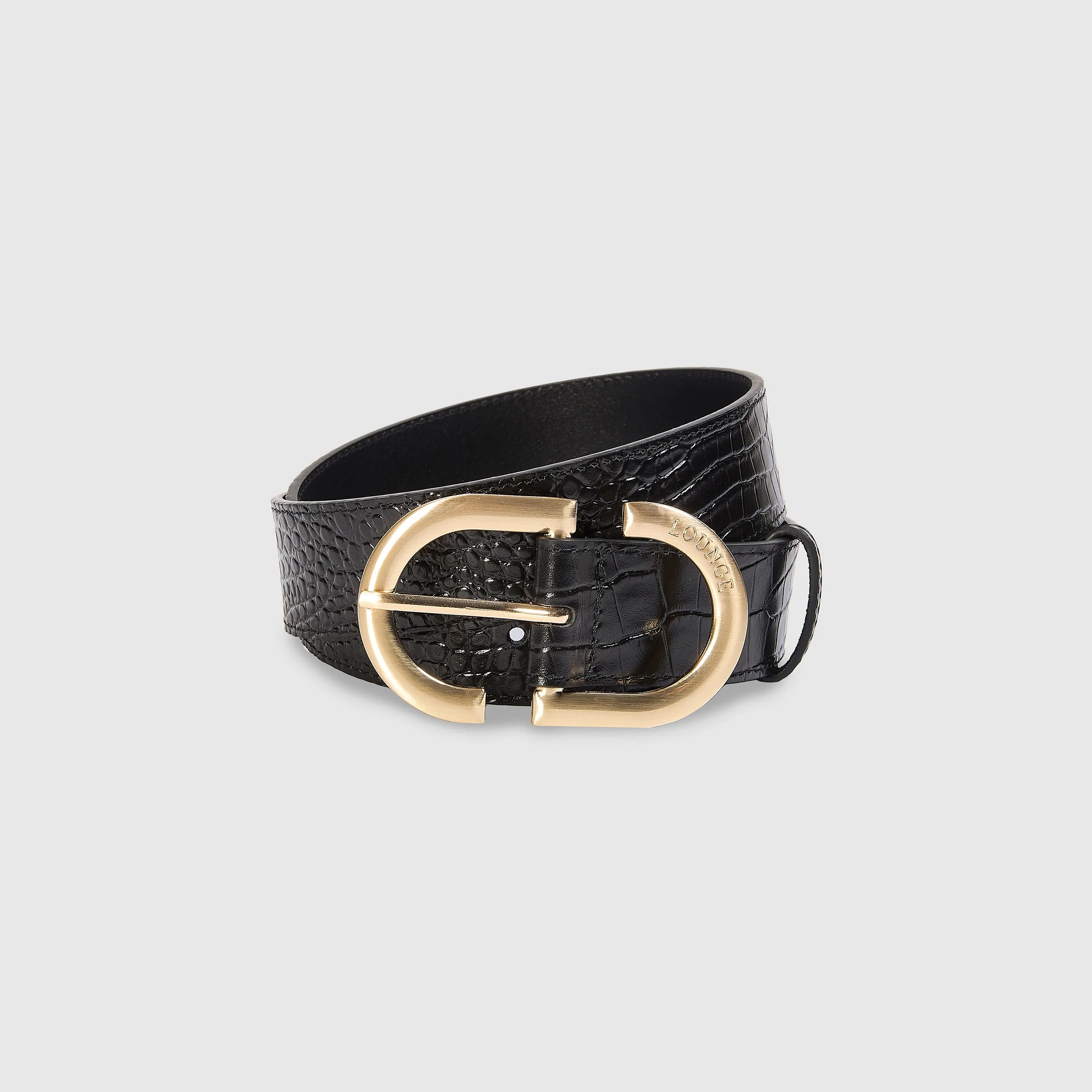 Curved Buckle Belt - Black - Image 2