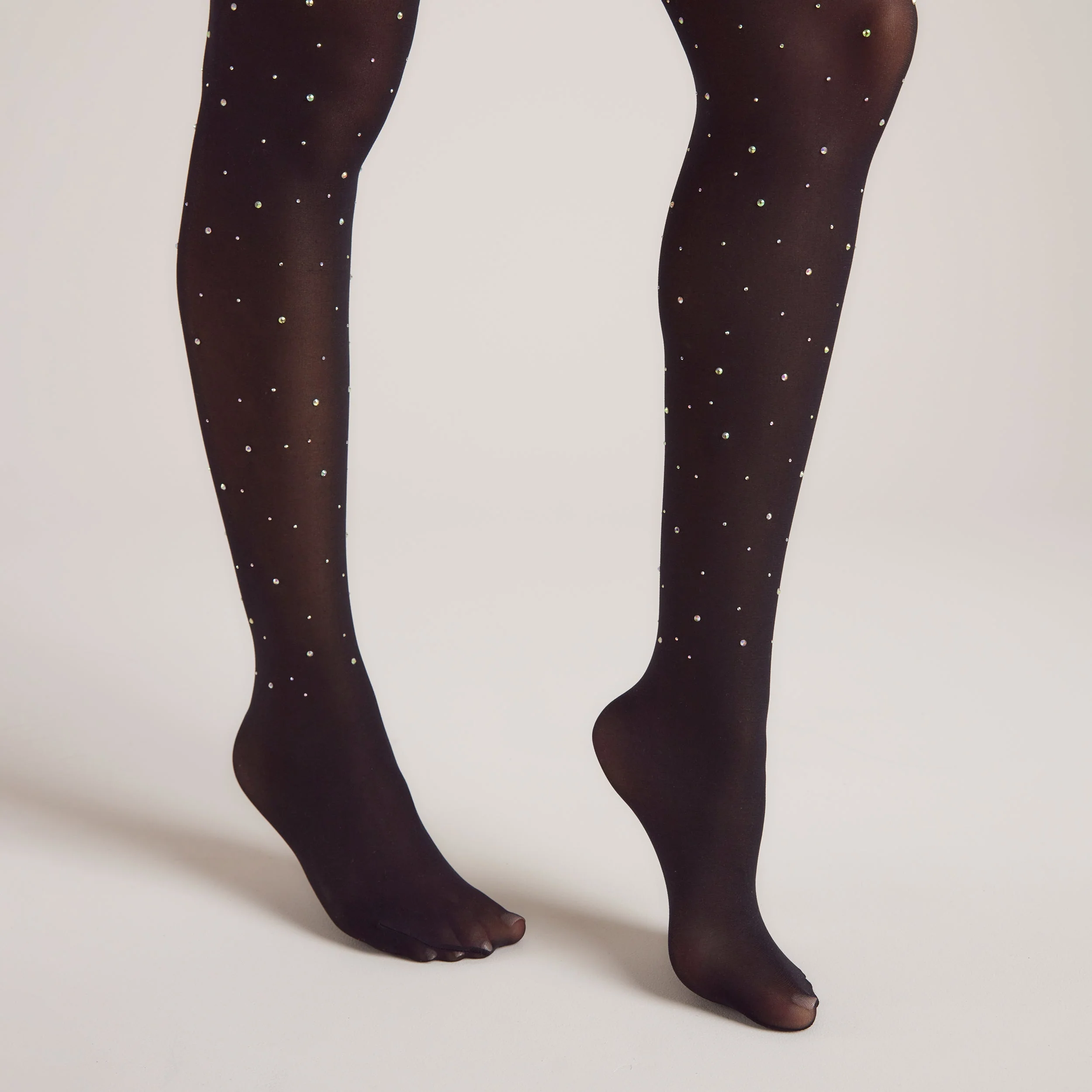 Diamanté Tights (40 Denier) - Black - Image 4