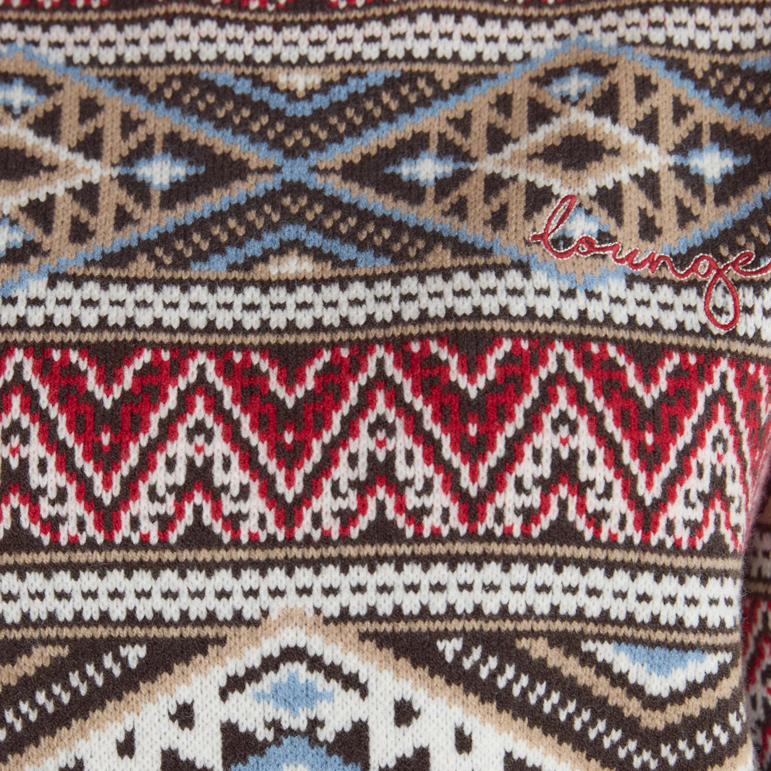 Fairisle Knitted Jumper - Brown/Red - Image 5