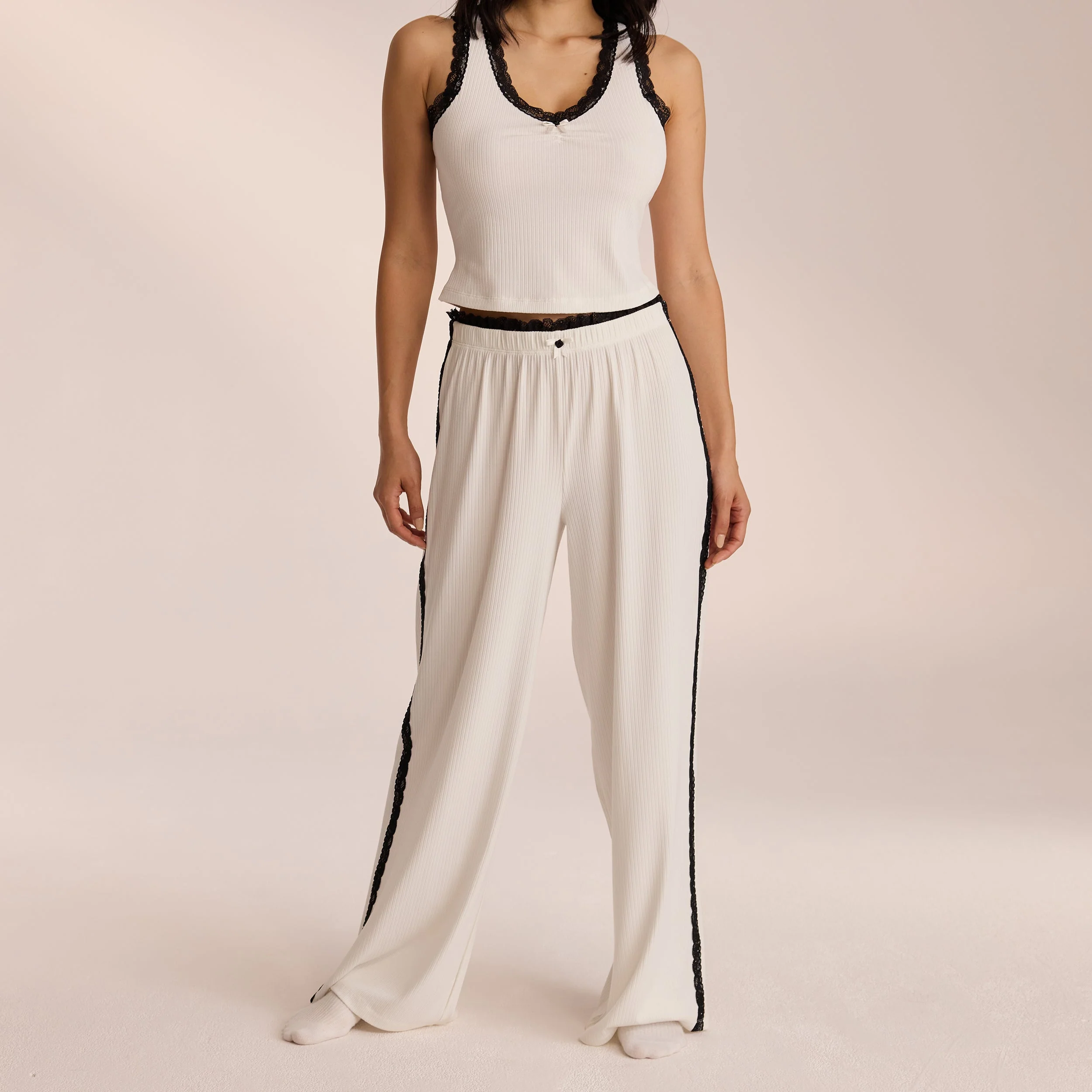 Lace Pyjama Bottoms - White - Image 3