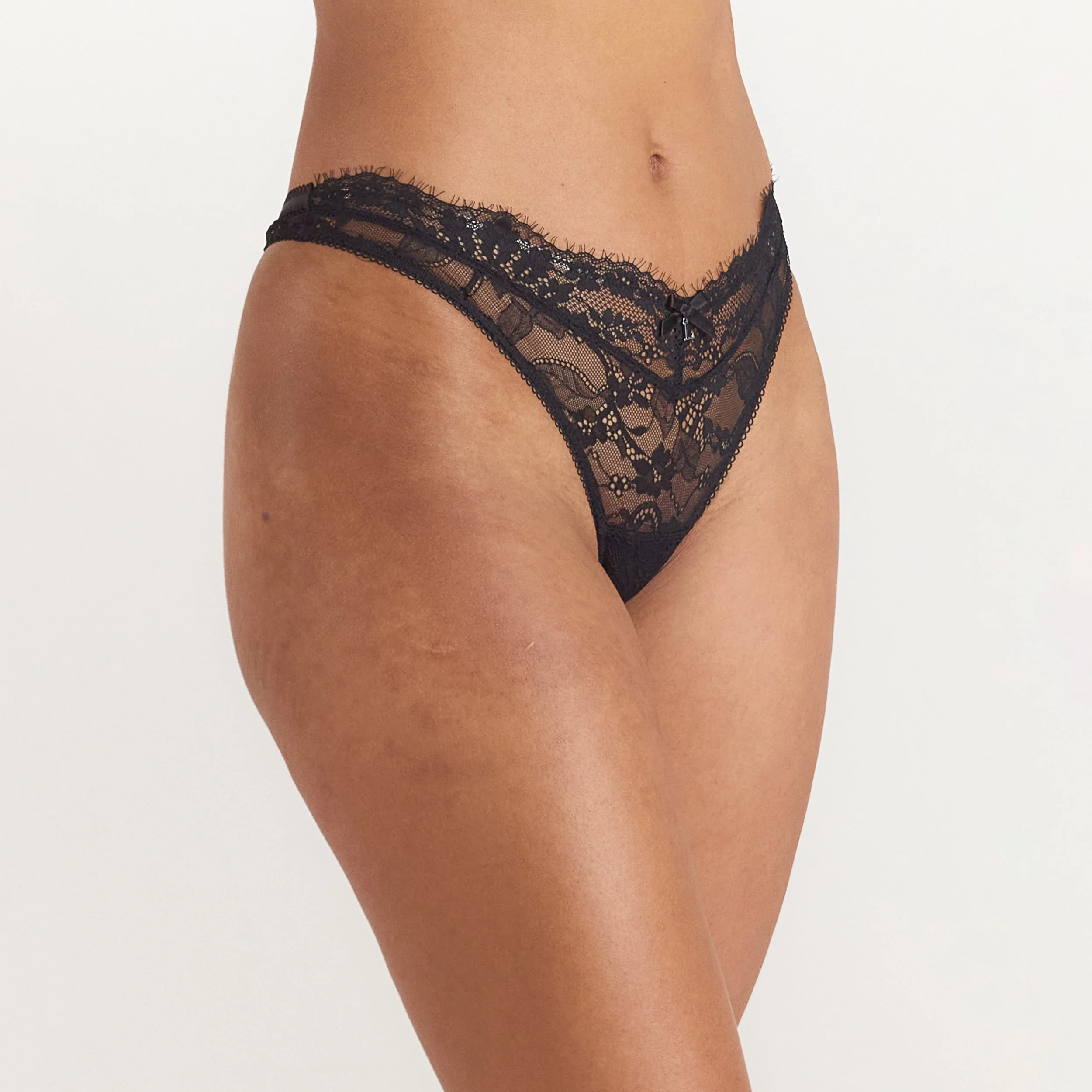 Lace Thong - Black - Image 4