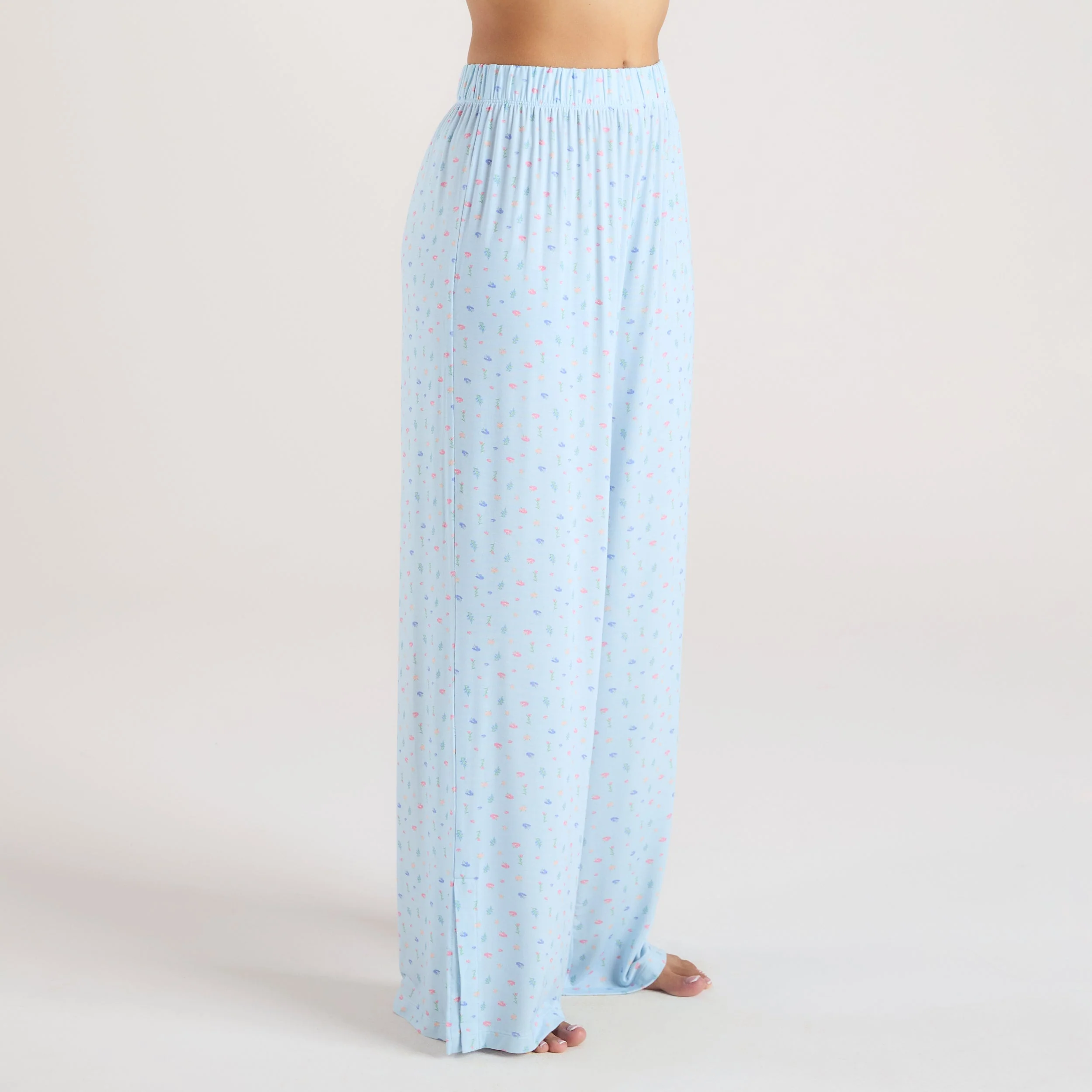 Modal Pyjama Bottoms - Blue Floral - Image 2