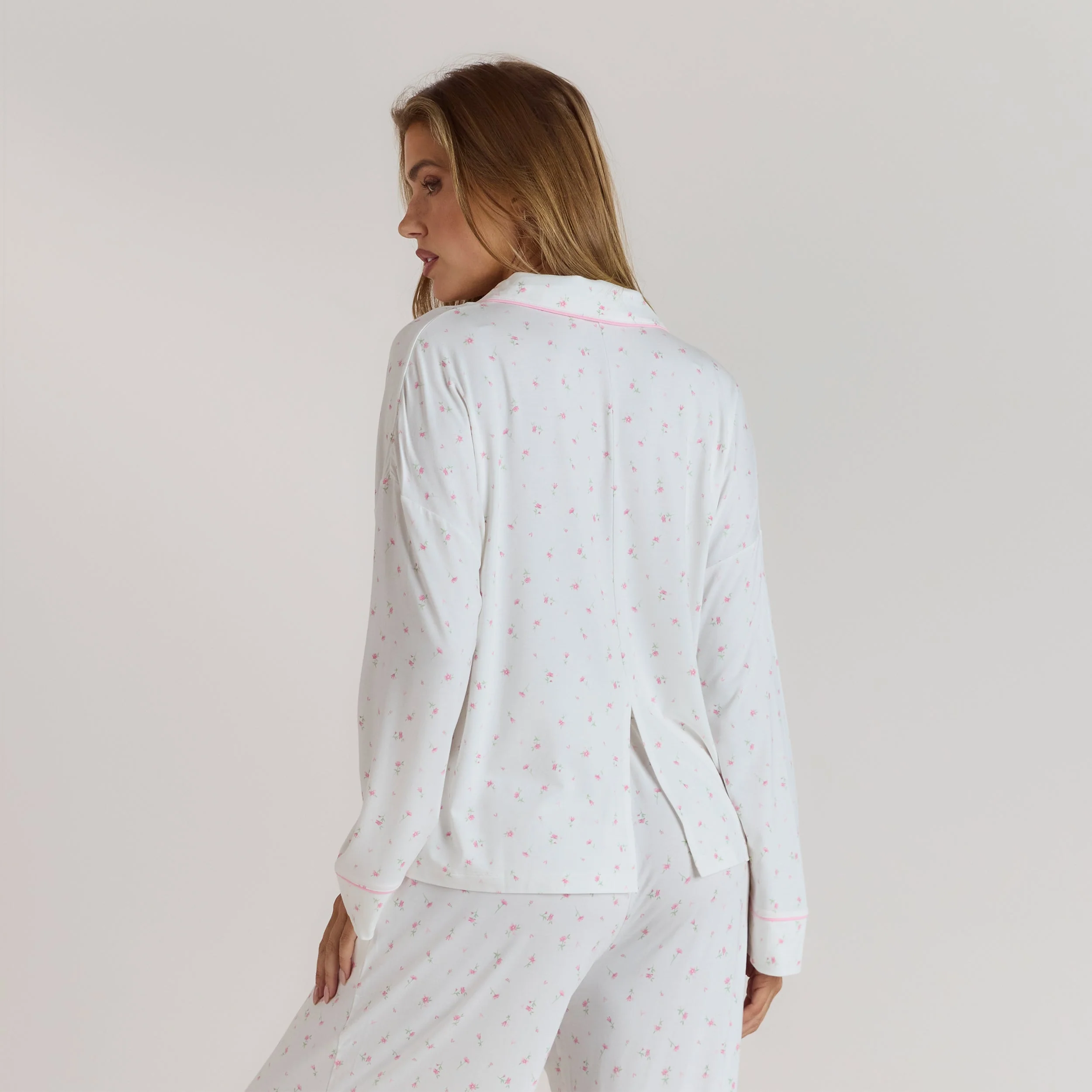 Modal Pyjama Shirt - Floral Print - Image 3