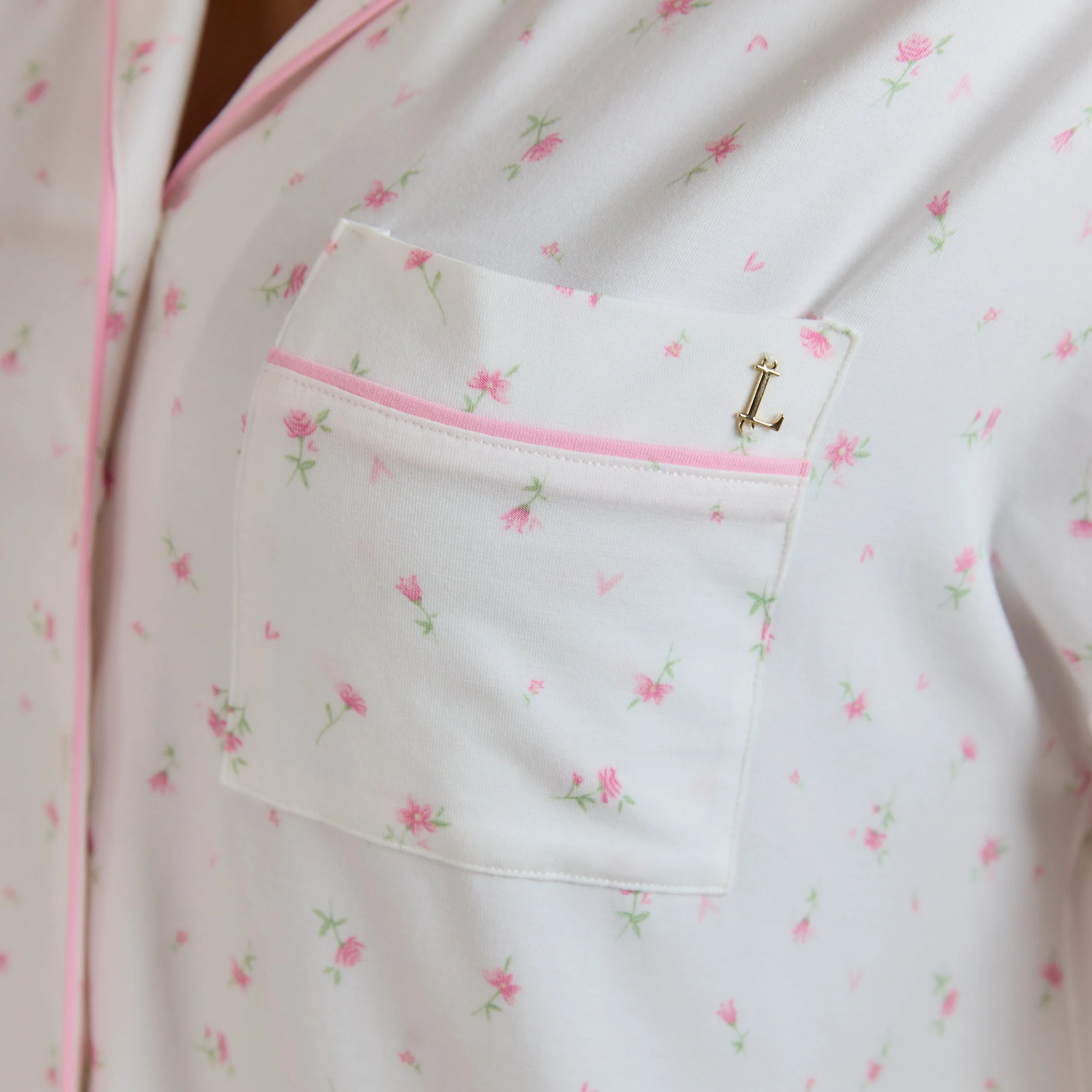 Modal Pyjama Shirt - Floral Print - Image 4