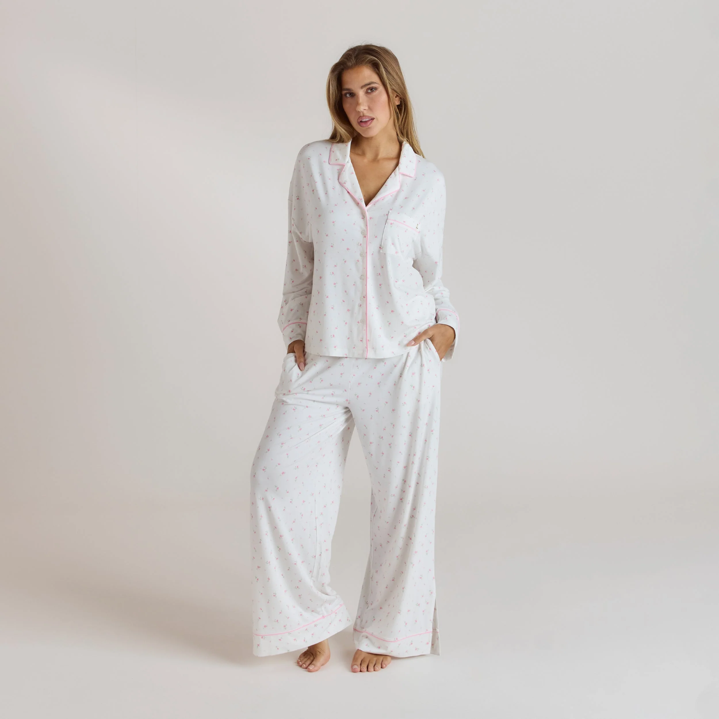 Modal Pyjama Shirt - Floral Print - Image 5