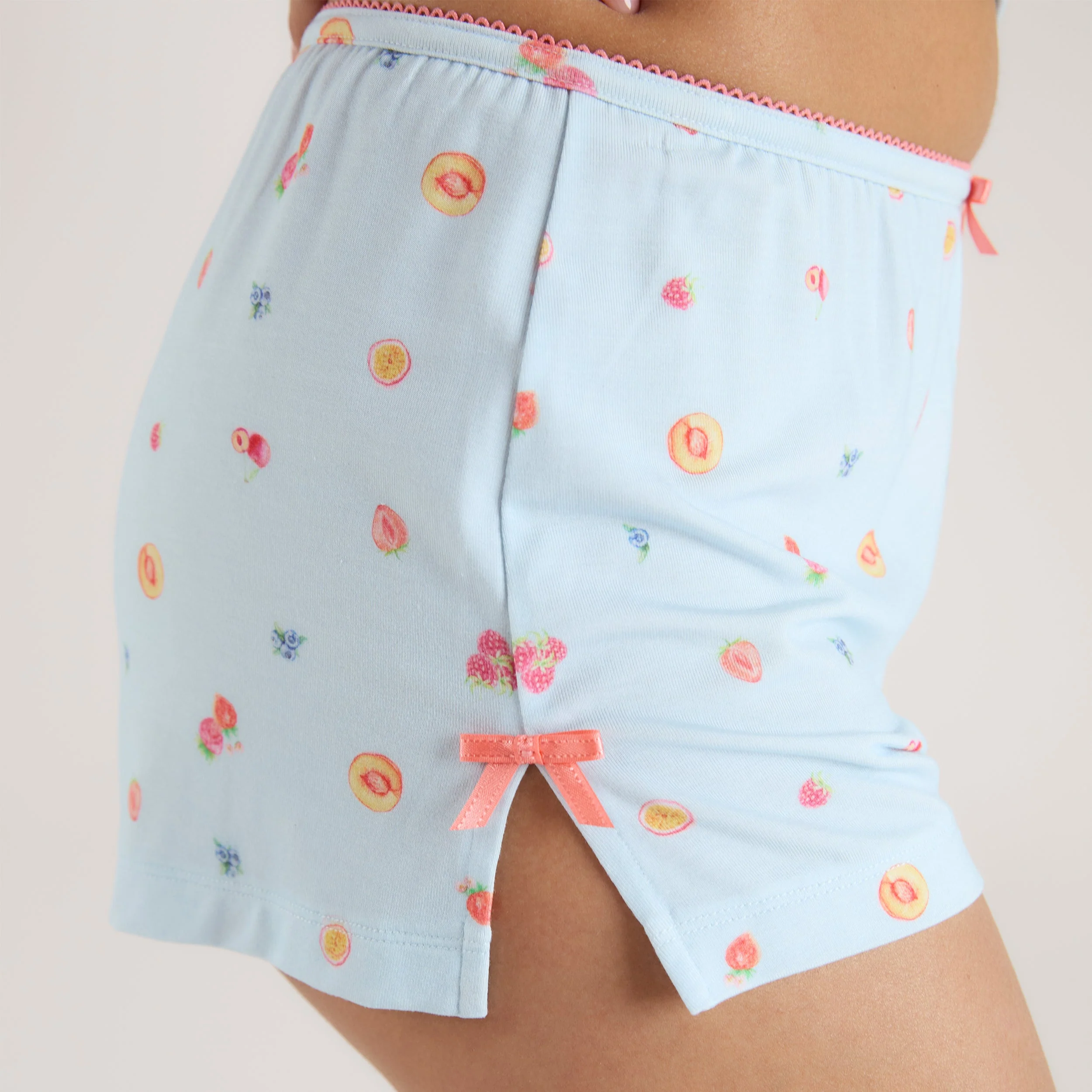 Modal Pyjama Shorts - Blue Fruits - Image 3