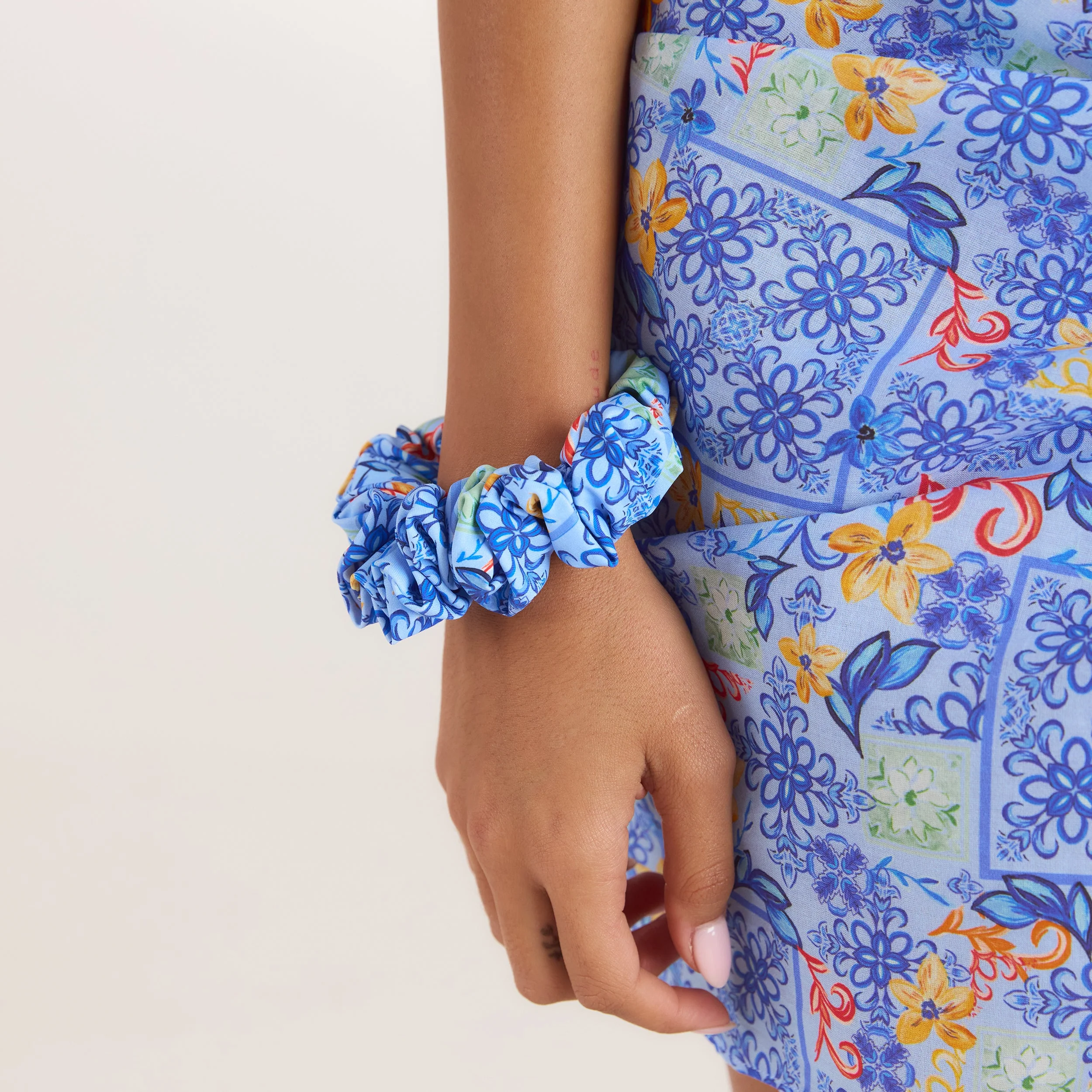 Mosaic Scrunchie - Blue Print - Image 2
