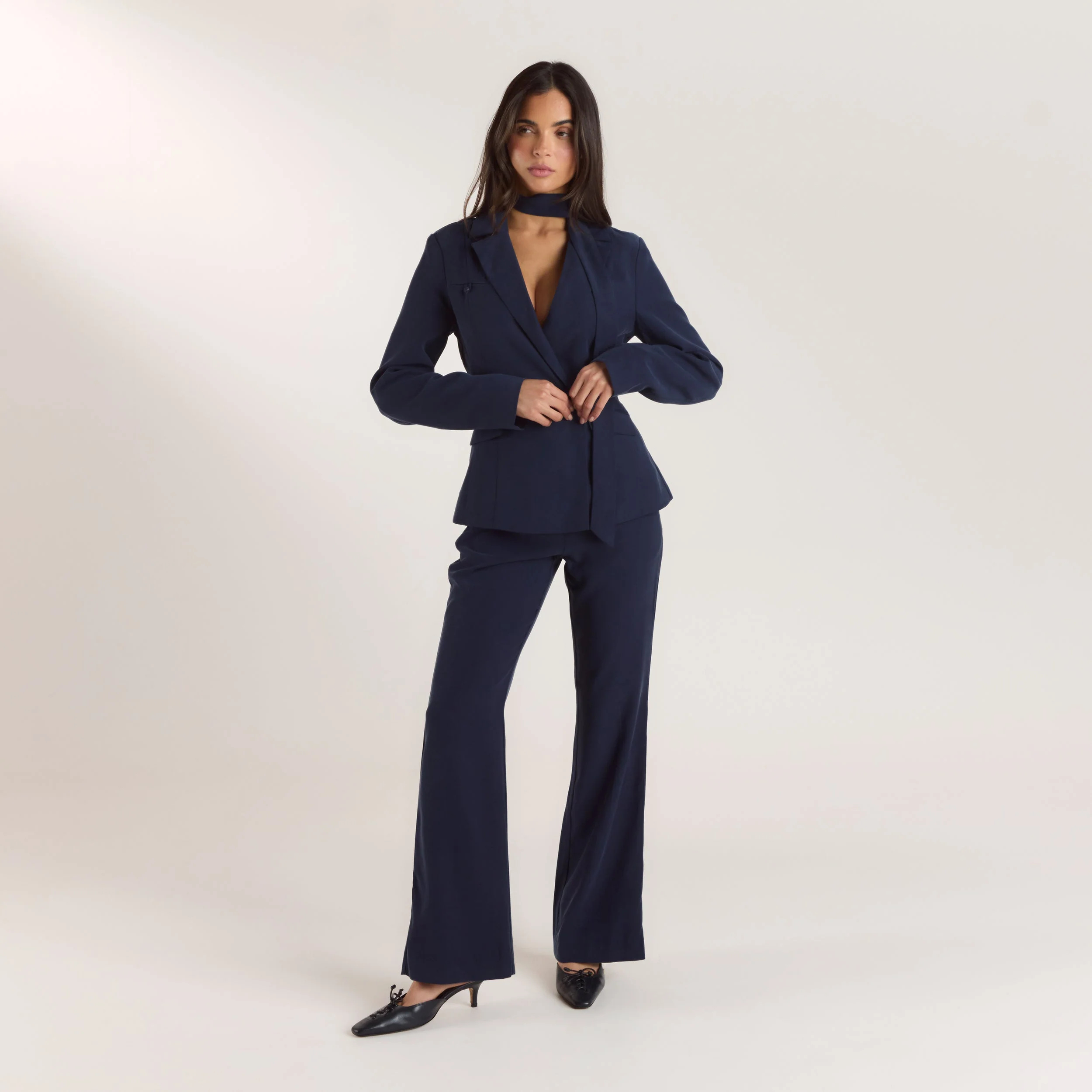Multiway Fitted Blazer - Navy - Image 3