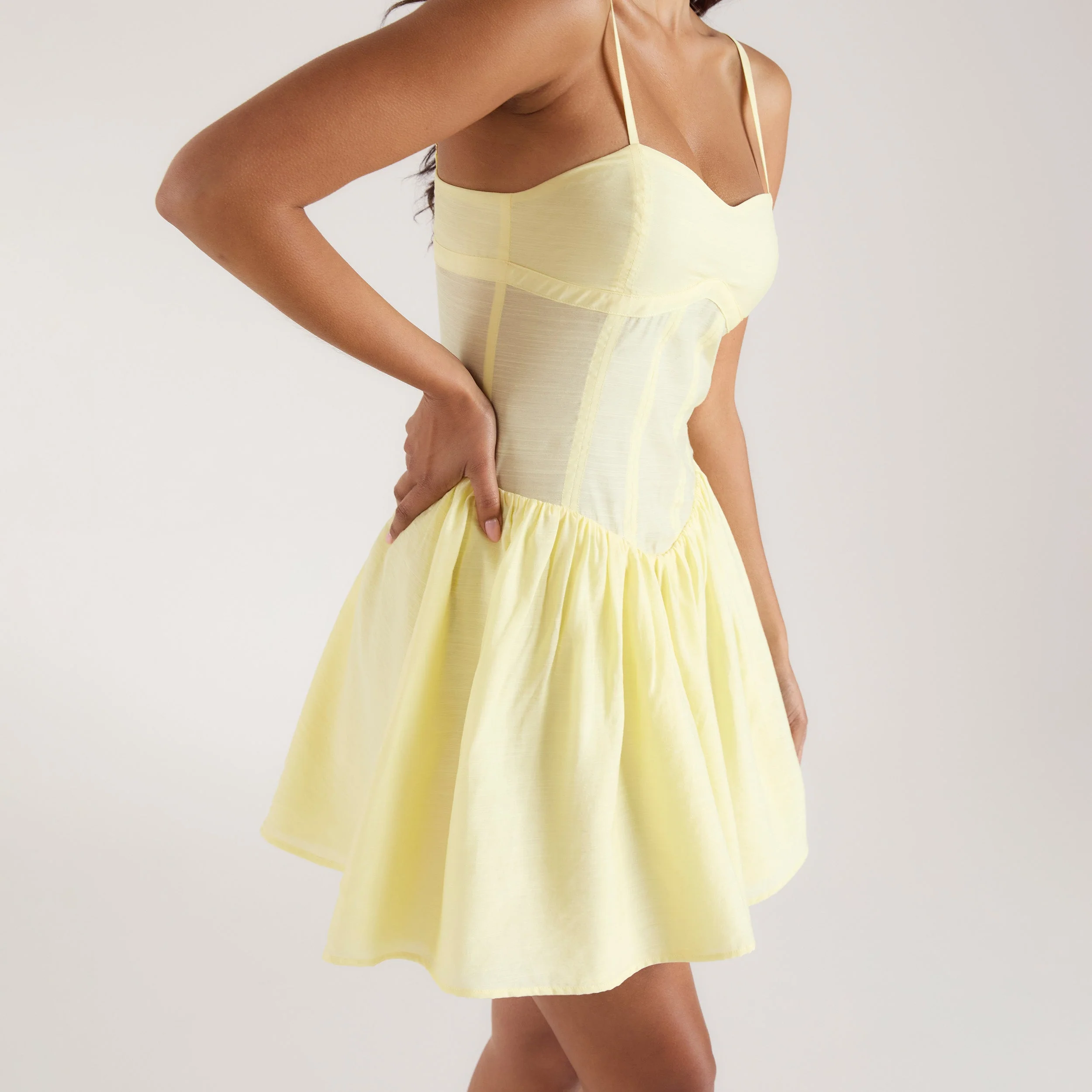 Seam Detail Mini Dress - Buttermilk - Image 4