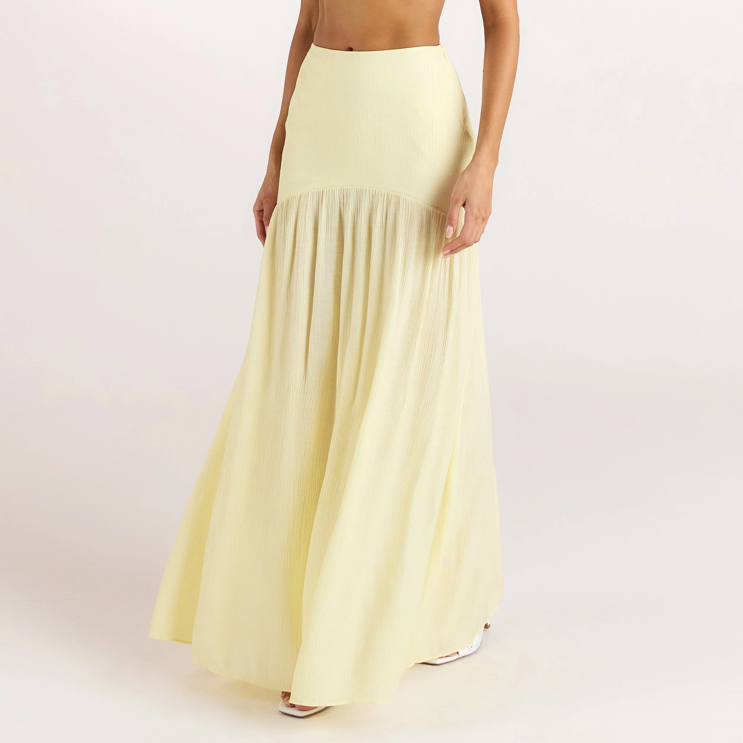 Sheer Maxi Skirt - Lemon - Image 3