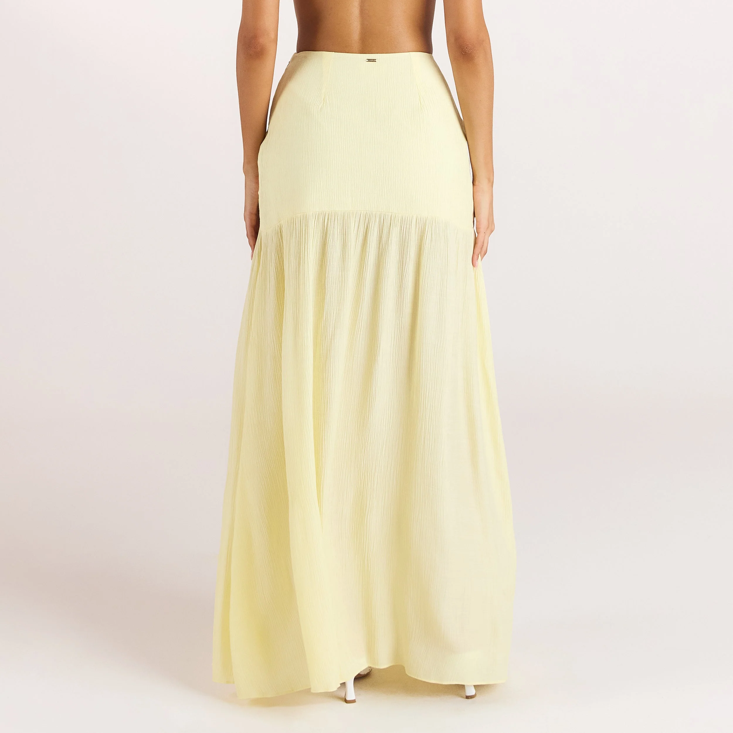 Sheer Maxi Skirt - Lemon - Image 6