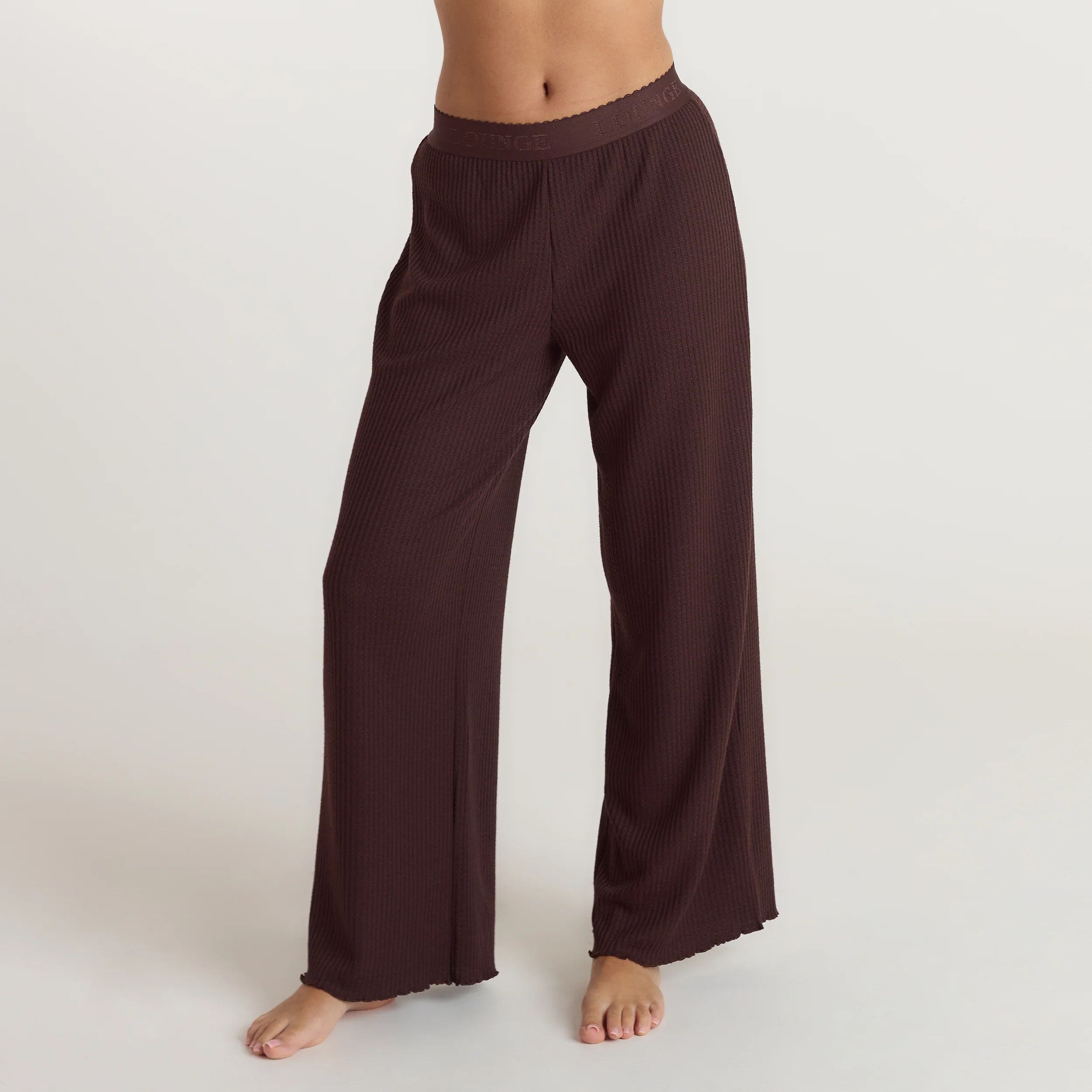 Soft Waffle Pyjama Bottoms - Dark Chocolate - Image 2