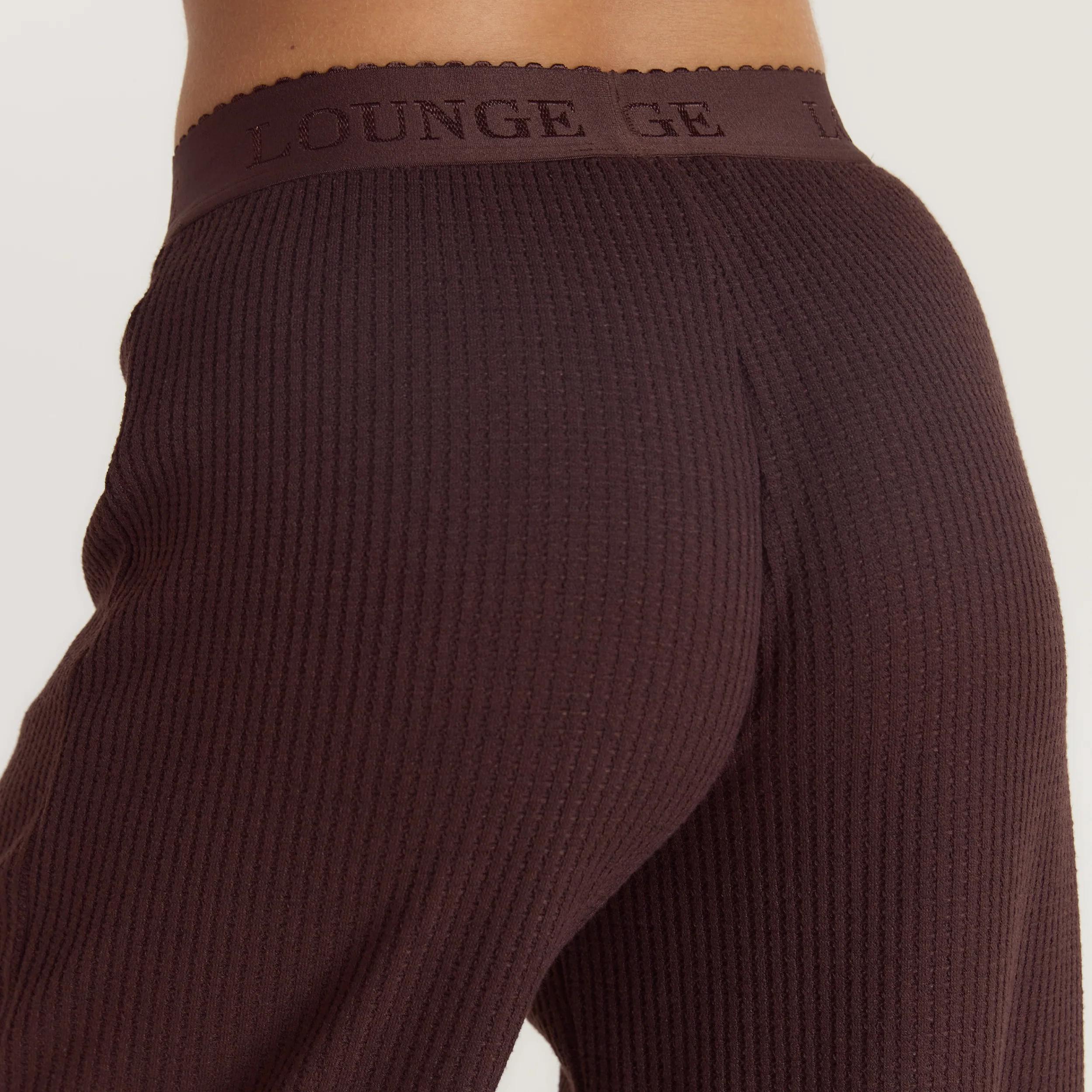 Soft Waffle Pyjama Bottoms - Dark Chocolate - Image 6