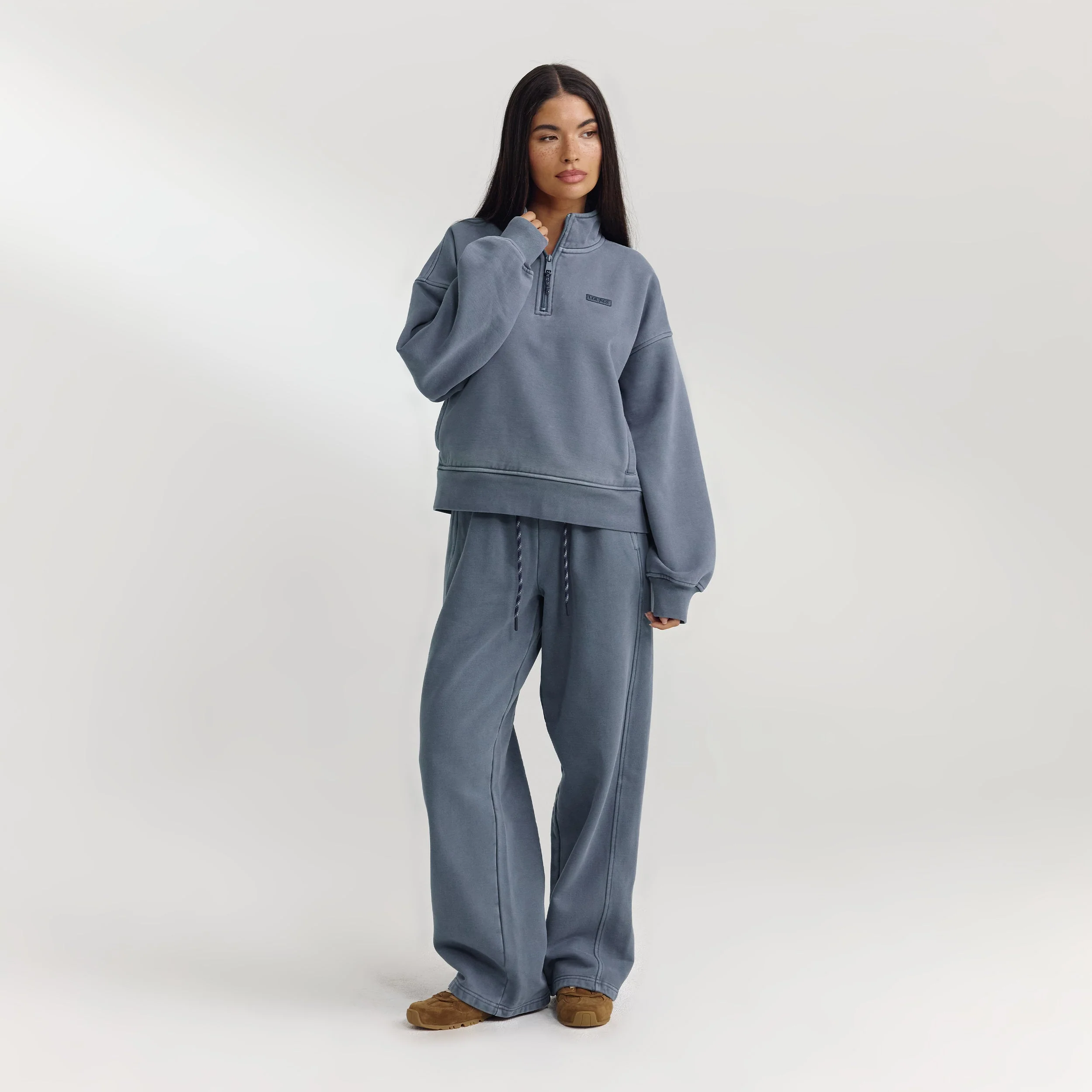 Straight-Leg Joggers - Washed Blue - Image 2