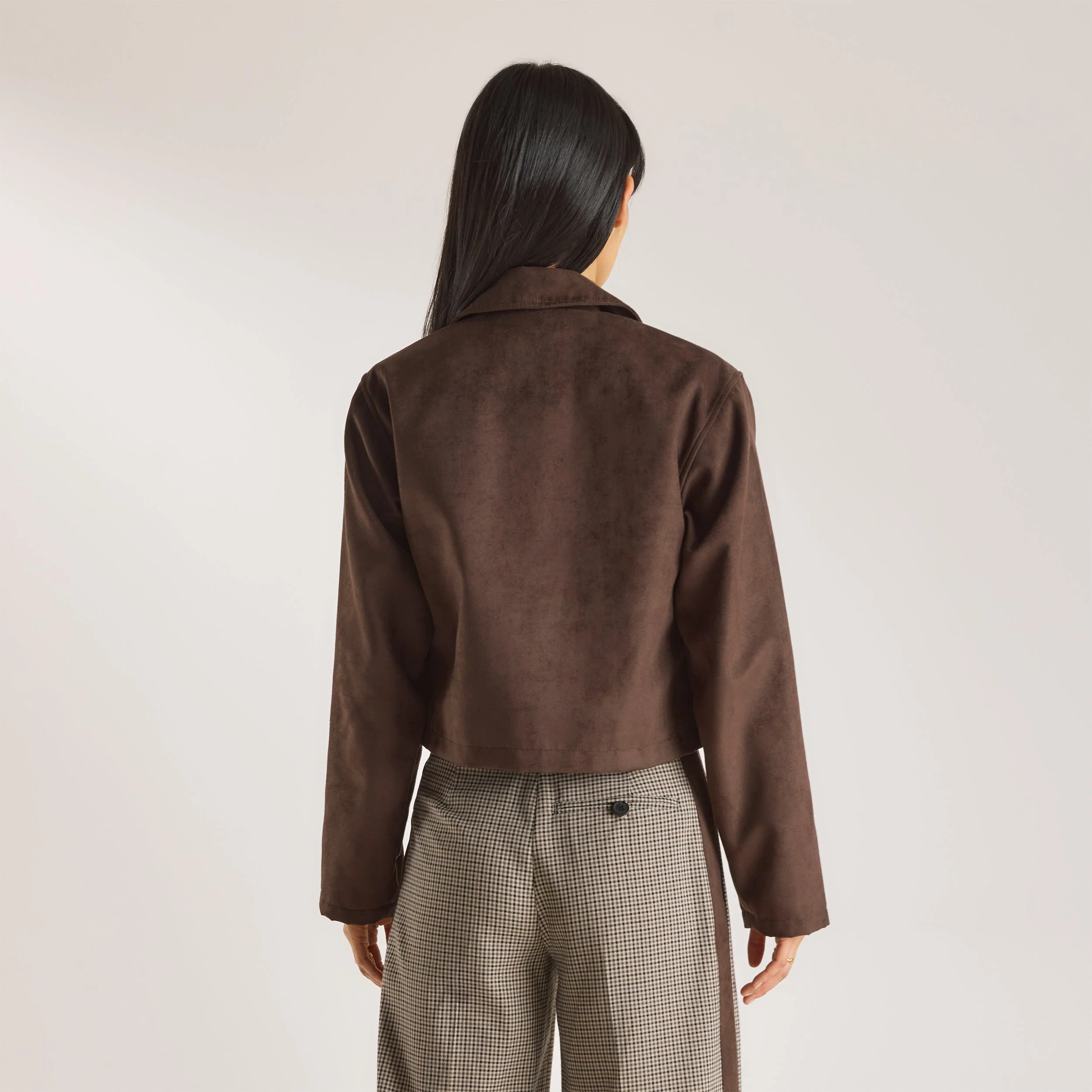 Suedette Jacket - Chocolate - Image 4