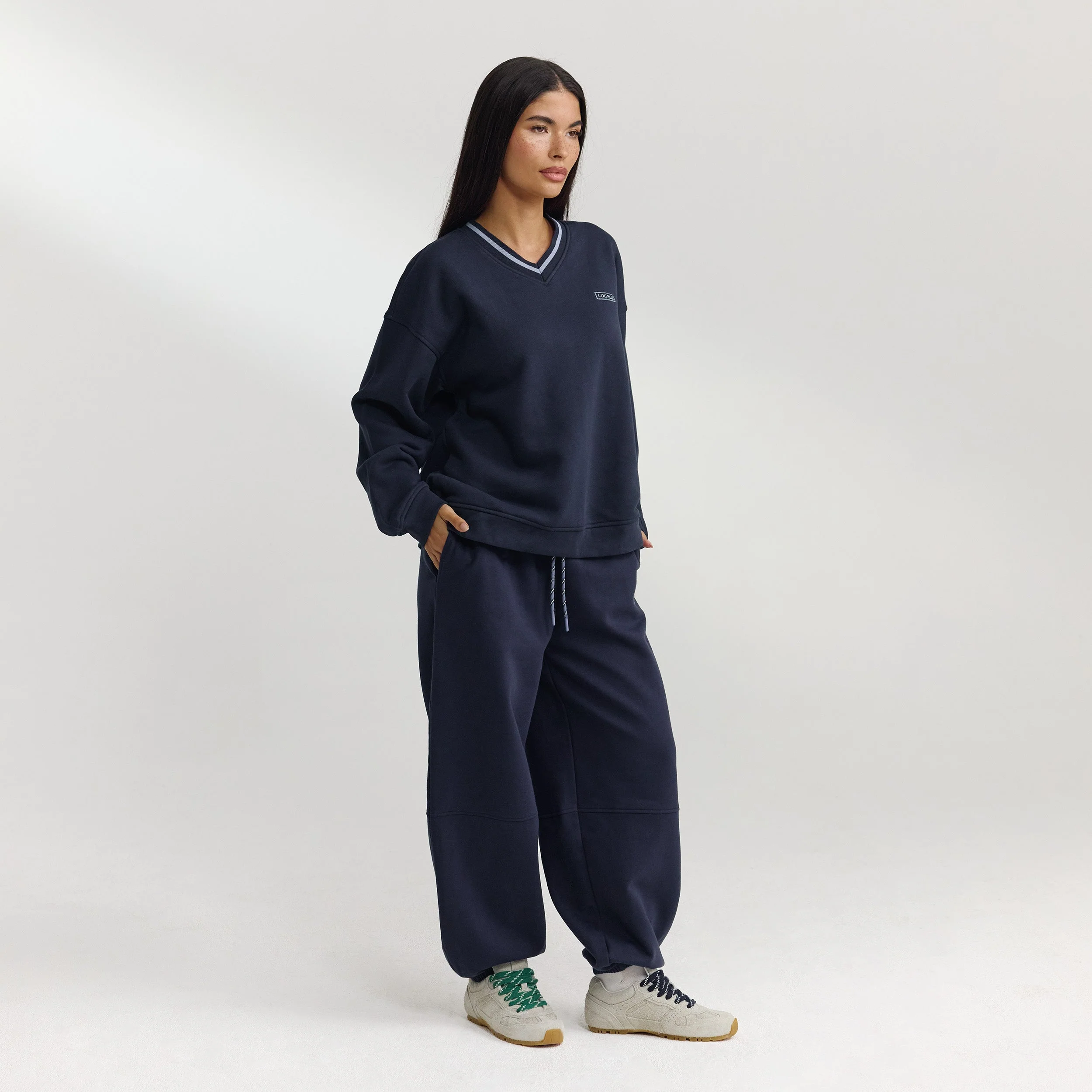 V-Neck Jumper - Dark Blue - Image 5
