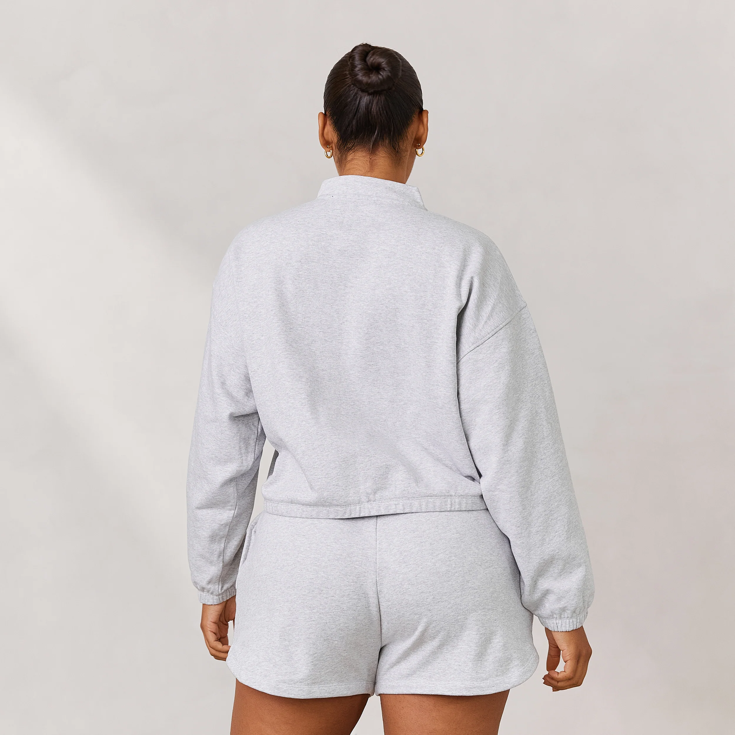 Varsity Quarter Zip Jumper - Frost Melange - Image 4