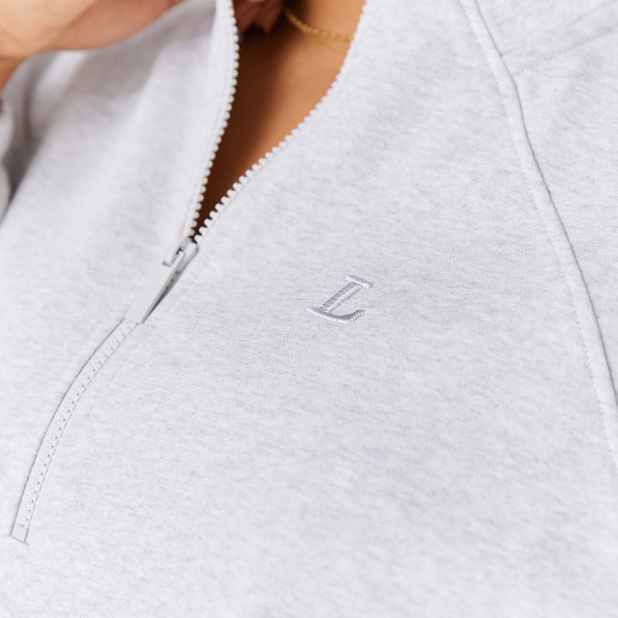 Varsity Quarter Zip Jumper - Frost Melange - Image 5