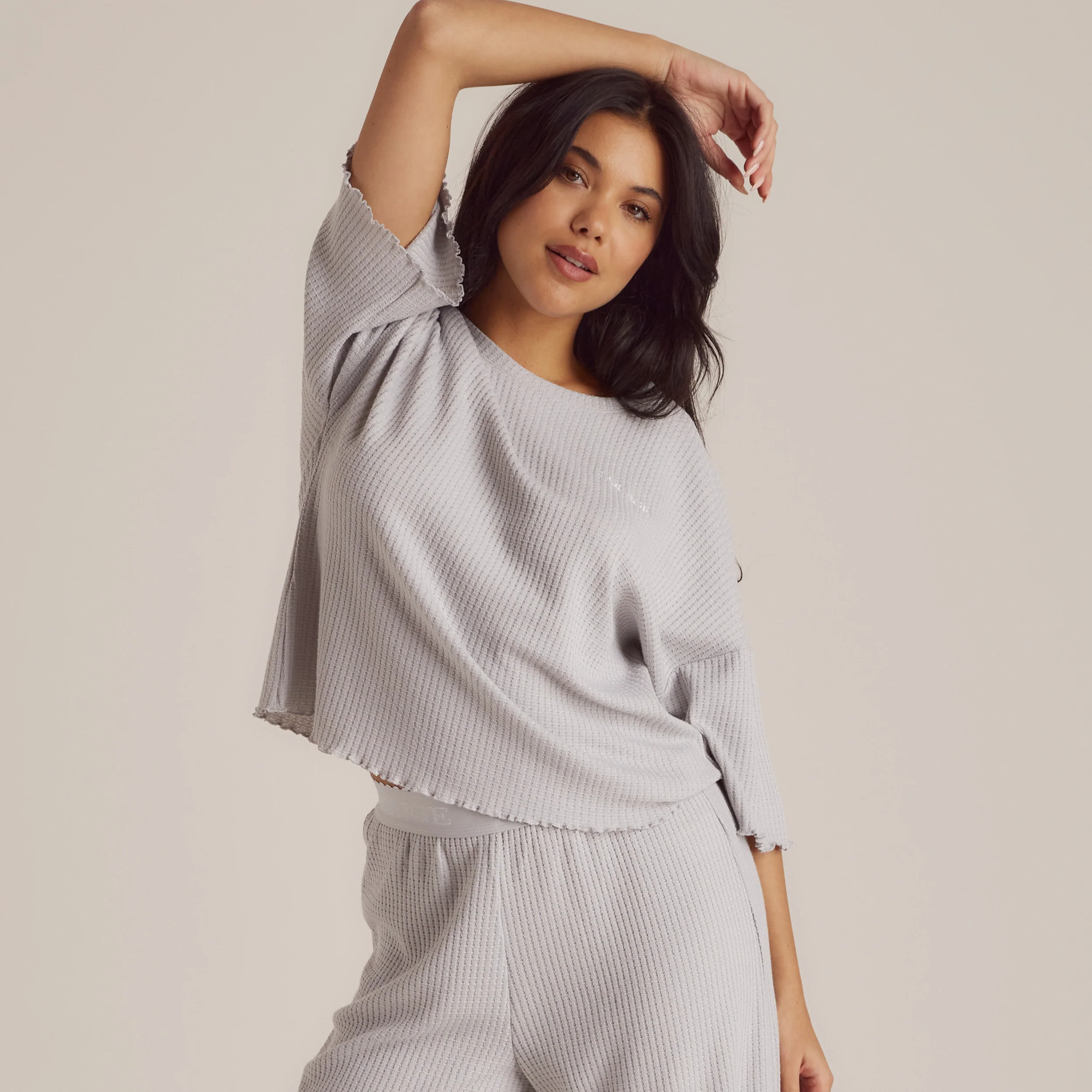 Soft Waffle Pyjama Top - Frost - Image 5