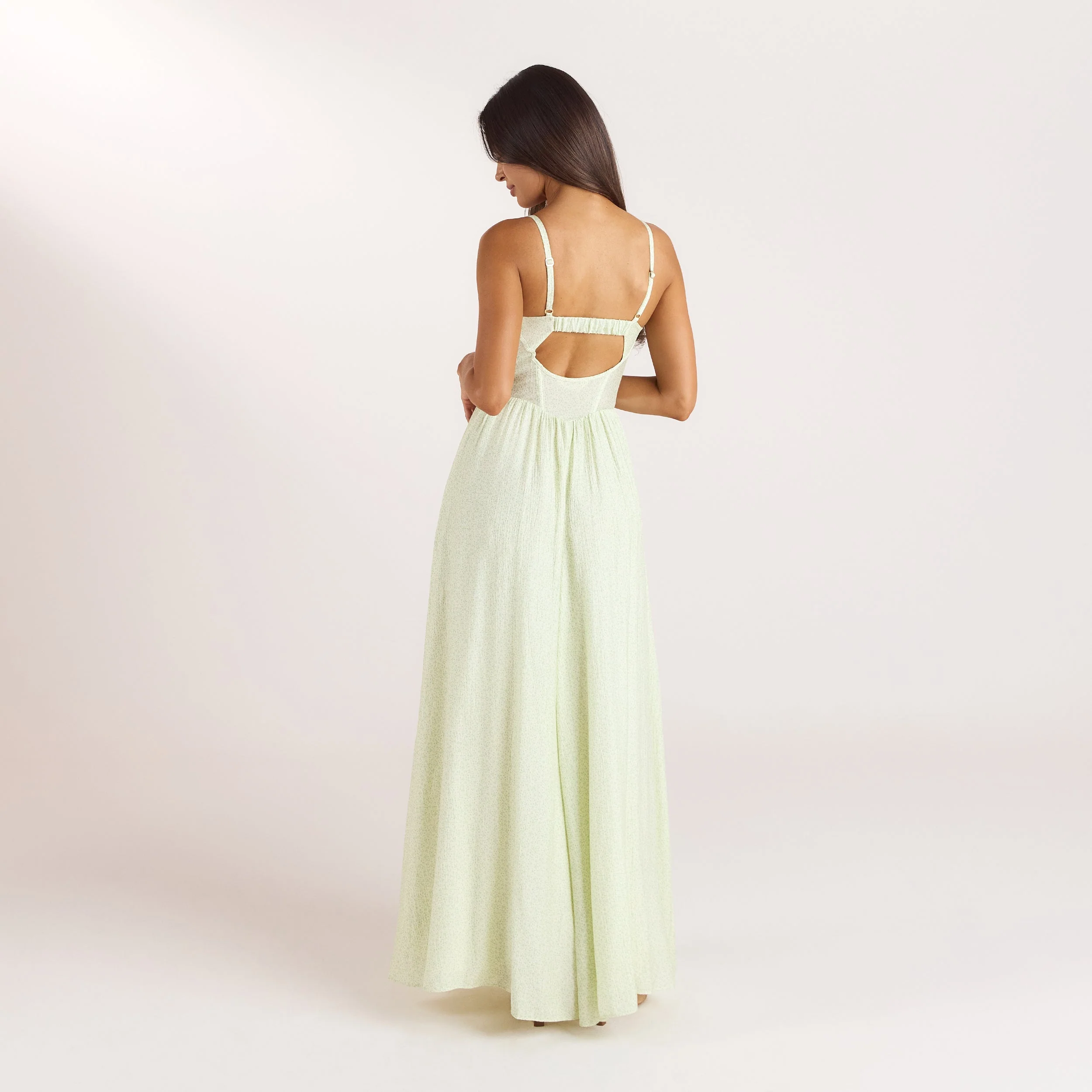 Wired Plunge Maxi Dress - Cream Floral - Image 6